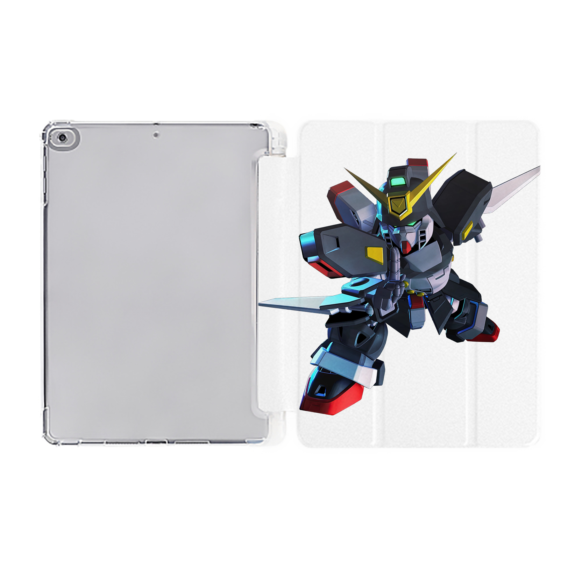 （画像用） 機動戦士ガンダム Mobile Suit Gundam IPad ケース ペン収納付き 三つ折りスタンド PUレザー×シリコン 対応機種9.5/10.5/10.9インチ